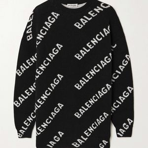 Navy oversized wool balenciaga sweater